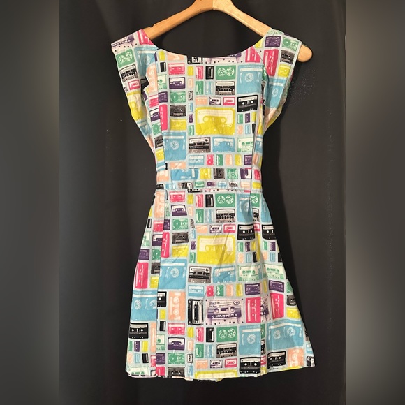 Matrushka Dress with 80’s Cassette Print - Picture 2 of 10